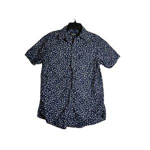 Nat Nast Luxury Original Blue Floral Button Up Shirt Mens Medium